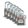 Safety Padlocks - Standard, Grey, KD - Keyed Differently, Steel, 38.10 mm, 6 Piece / Box